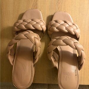 Elegant Braided Tan Heels